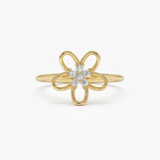 0.10 TCW Round Cut Unique Flower Set Moissanite Diamond Wedding Band