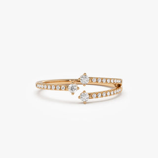 0.22 TCW Round Cut Cross Over Cluster Moissanite Diamond Wedding Band