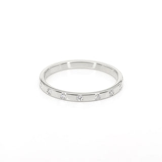 0.15 TCW Minimalist Round Cut Flush Moissanite Diamond Wedding Band