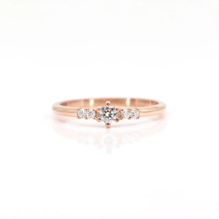 0.18 TCW Unique Round Cut Cluster Moissanite Diamond Wedding Band