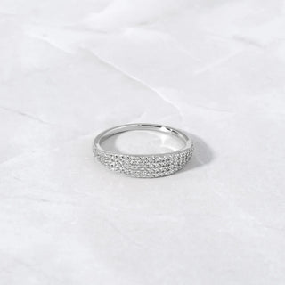 0.50TCW Unique Round Pave Dom Moissanite Diamond Wedding Band