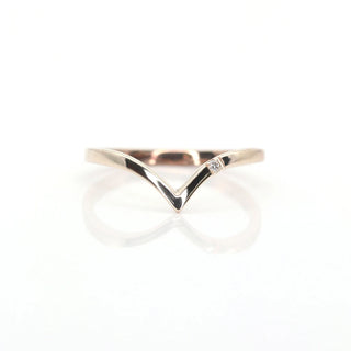 0.01 TCW Minimalist Round Cut Chevron Moissanite Diamond Wedding Band