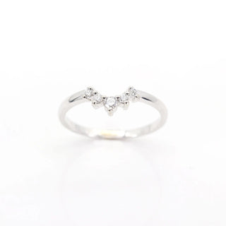 0.11 TCW Round Cut Curved Moissanite Diamond Wedding Band