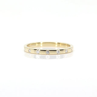 0.15 TCW Minimalist Round Cut Flush Moissanite Diamond Wedding Band