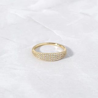 0.50TCW Unique Round Pave Dom Moissanite Diamond Wedding Band