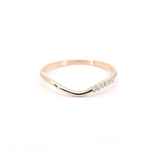 0.03 TCW Minimalist Round Cut Curved Moissanite Diamond Wedding Band