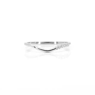 0.03 TCW Minimalist Round Cut Curved Moissanite Diamond Wedding Band