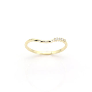 0.03 TCW Minimalist Round Cut Curved Moissanite Diamond Wedding Band