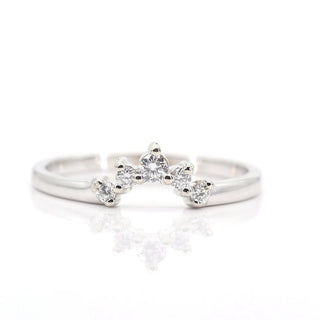 0.11 TCW Round Cut Curved Moissanite Diamond Wedding Band