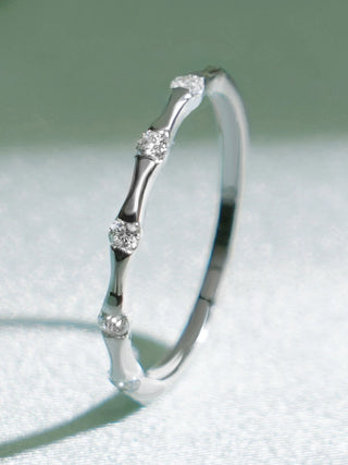 0.10 TCW Round Cut Petite Moissanite Diamond Wedding Band