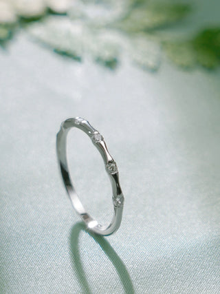 0.10 TCW Round Cut Petite Moissanite Diamond Wedding Band