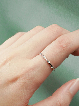 0.10 TCW Round Cut Petite Moissanite Diamond Wedding Band