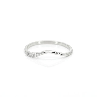 0.03 TCW Minimalist Round Cut Curved Moissanite Diamond Wedding Band