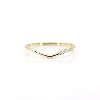 0.03 TCW Minimalist Round Cut Curved Moissanite Diamond Wedding Band