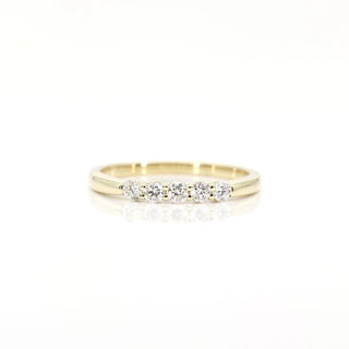 0.35 TCW Round Cut 5 Stone Moissanite Diamond Wedding Band