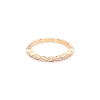 0.06 TCW Round Cut Marquise Shape Moissanite Diamond Wedding Band