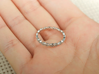 0.25 TCW Round Cut Unique Bezel Eternity Moissanite Diamond Wedding Band