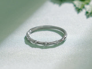 0.10 TCW Round Cut Petite Moissanite Diamond Wedding Band