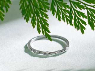 0.10 TCW Round Cut Petite Moissanite Diamond Wedding Band