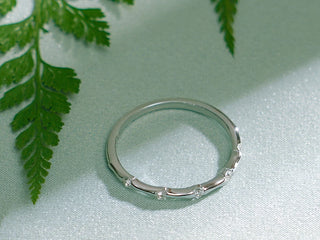 0.10 TCW Round Cut Petite Moissanite Diamond Wedding Band