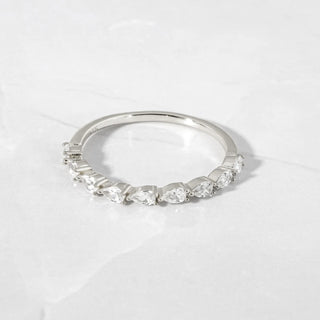 0.50TCW Pear Half Eternity Moissanite Diamond Wedding Band