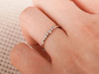 0.10 TCW Round Cut Cluster Moissanite Diamond Wedding Band