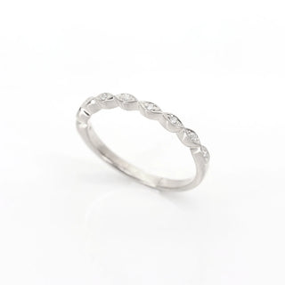 0.06 TCW Round Cut Marquise Shape Moissanite Diamond Wedding Band