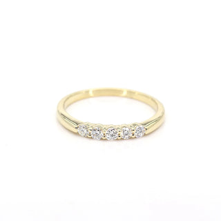 0.35 TCW Round Cut 5 Stone Moissanite Diamond Wedding Band