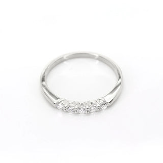0.35 TCW Round Cut 5 Stone Moissanite Diamond Wedding Band