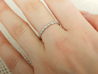 0.25 TCW Round Cut Unique Bezel Eternity Moissanite Diamond Wedding Band
