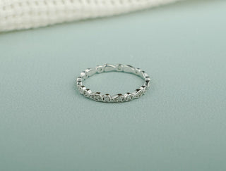 0.25 TCW Round Cut Unique Bezel Eternity Moissanite Diamond Wedding Band