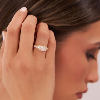 0.40 TCW Round Cut Unique Cluster Moissanite Diamond Wedding Band