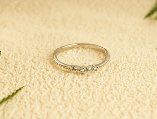 0.10 TCW Round Cut Cluster Moissanite Diamond Wedding Band