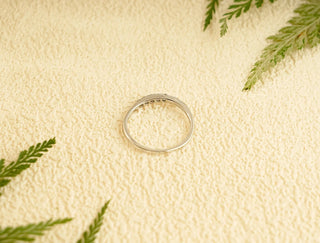 0.20 TCW Unique Round Cluster Moissanite Diamond Wedding Band