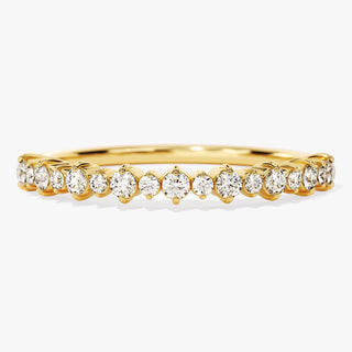 0.26 TCW Round Cut Alternative Half Eternity Moissanite Diamond Wedding Band