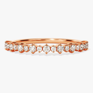 0.26 TCW Round Cut Alternative Half Eternity Moissanite Diamond Wedding Band