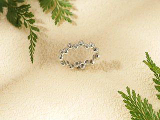 0.30 TCW Round Cut Bezel Eternity Moissanite Diamond Wedding Band