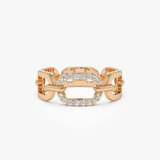 0.08 TCW Round Cut Chain Link Moissanite Diamond Wedding Band