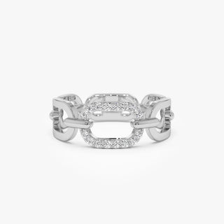 0.08 TCW Round Cut Chain Link Moissanite Diamond Wedding Band