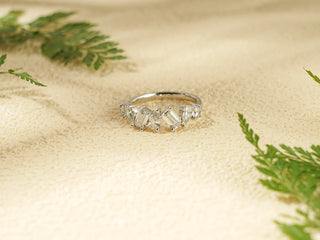 1.50 TCW Multi Shape Cluster Moissanite Diamond Wedding Band