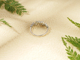 1.50 TCW Multi Shape Cluster Moissanite Diamond Wedding Band
