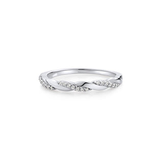 0.12 TCW Round Cut Twisted Moissanite Diamond Wedding Band