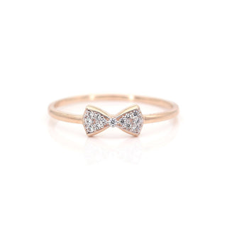 0.12 TCW Minimalist Round Cut Bow Tie Moissanite Diamond Wedding Band