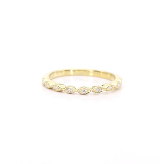0.06 TCW Round Cut Marquise Shape Moissanite Diamond Wedding Band