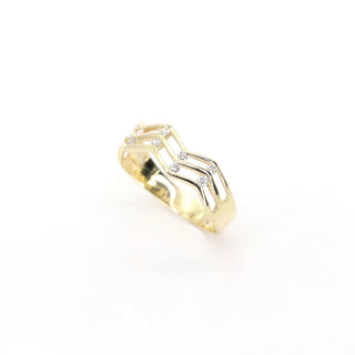 0.15 TCW Unique Round Cut Double Zig Zag Moissanite Diamond Wedding Band