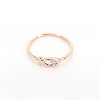 0.025 TCW Round Cut Fish Shape Moissanite Diamond Wedding Band