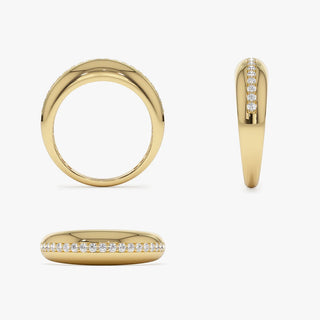 0.20 TCW Round Cut Pave Dome Moissanite Diamond Wedding Band