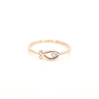 0.025 TCW Round Cut Fish Shape Moissanite Diamond Wedding Band