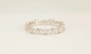 0.64 TCW Round & Marquise Cluster Moissanite Diamond Wedding Band
