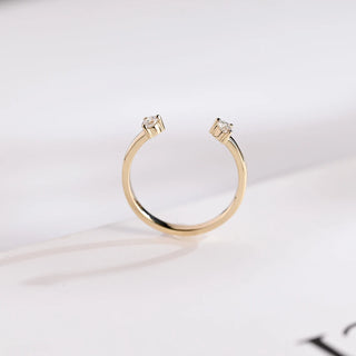 0.10 TCW Round Cut Open Cuff Moissanite Diamond Wedding Band